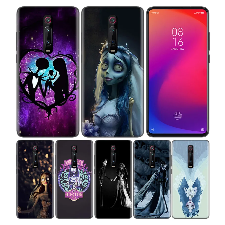 

Phone Pattern Black Rubber Soft Silicone Case Bag Cover for Redmi 7A Note 7 6 7S Y3 K20 Pro Core Shell Tim Burton's Corpse Bride