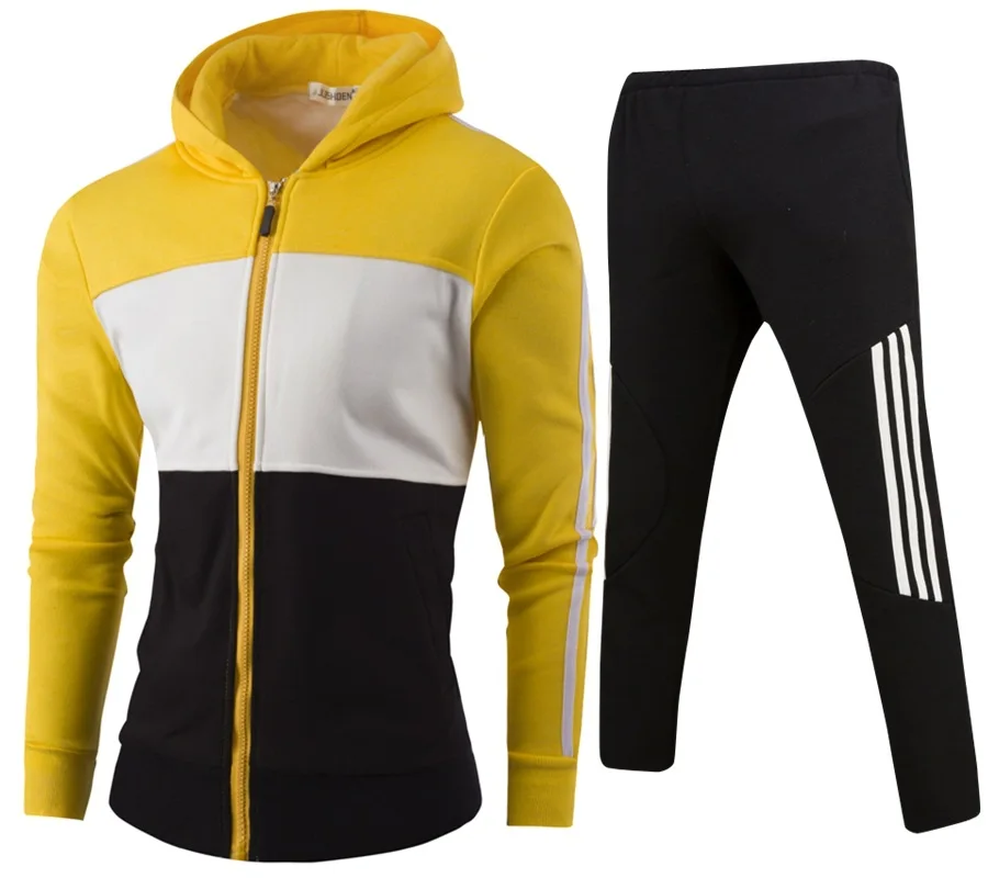 Mens Tracksuit Set 2018 Sportswear Exercise Polo Suit Autumn Winter Men Sweatshirt Jogger Pants Set Sudaderas Hombre Size M-4xl
