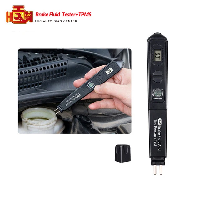 

Brake Fluid Liquid Tester Pen + Tire pressure tester 2in1 LED Universal Detector Car Vehicle OBD 2 Diagnostic Tool