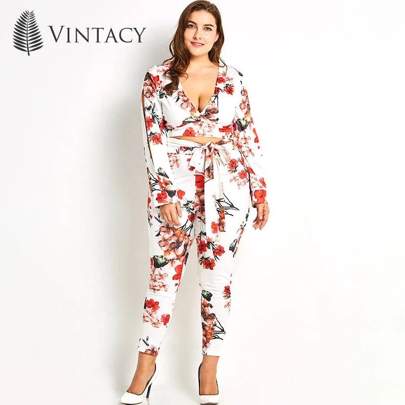 Women Summer Suit Set Sexy Plus Size Blouse Skinny Long Pencil Pant Bow