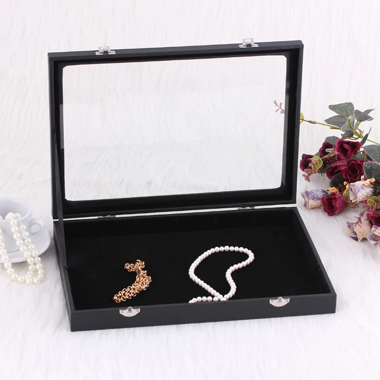Flat Jewelry Tray Jewelry Display Box Blank Jewelry Holder with Cover