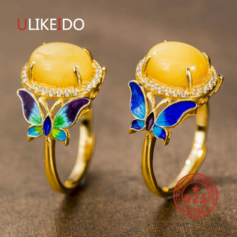 

100% Pure 925 Sterling Silver Jewelry Rings Opening Ethnic Ring For Women Special Gift R2004