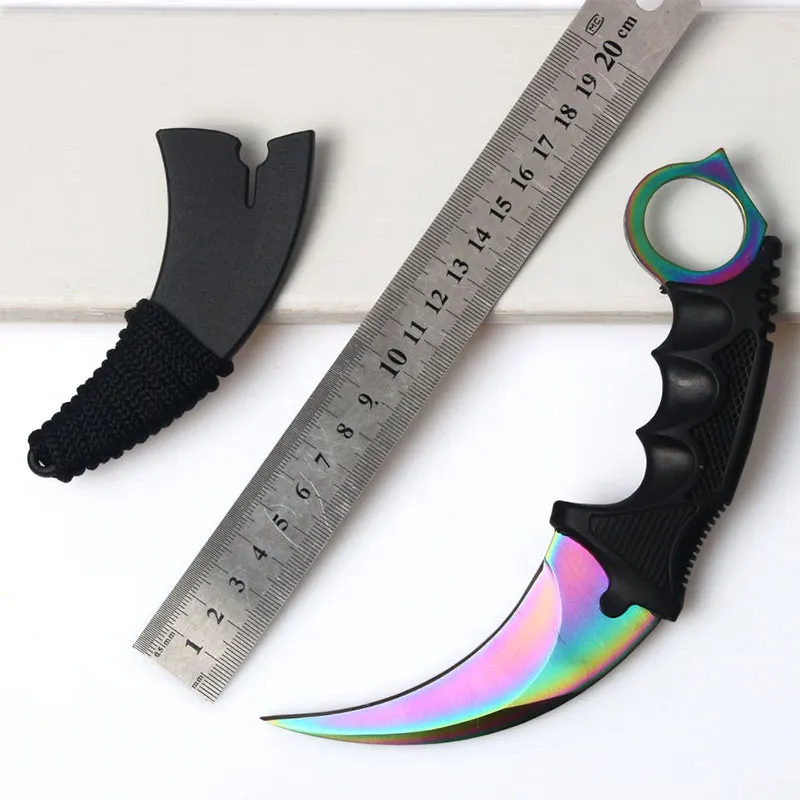 Нож JelBo Karambit с оболочкой для охоты на открытом воздухе, инструменты для выживания, нож+ Карманный складной нож для ключей, инструмент для выживания на открытом воздухе, ручной инструмент