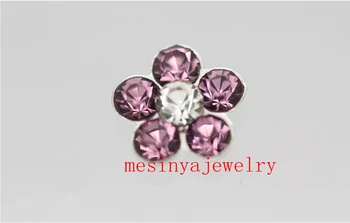 

10pcs Purple flower floating charms for glass locket FC-404,Min amount $15 per order mixed items