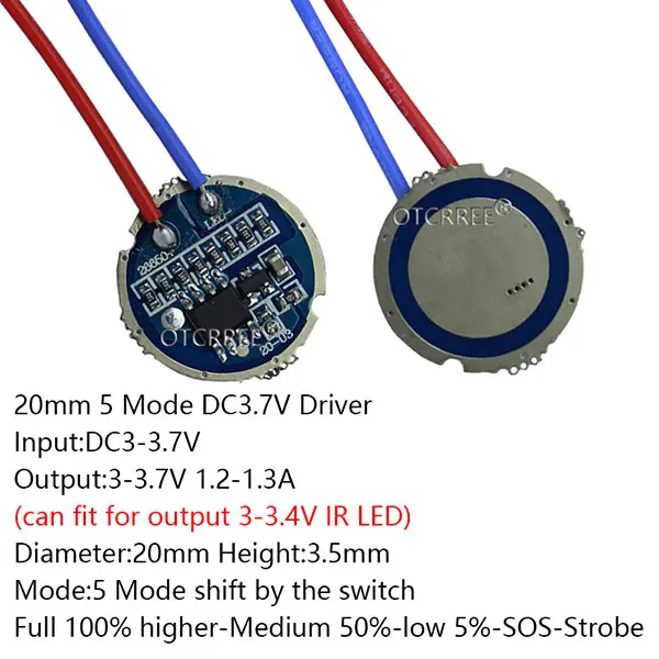 EverLight 3535 4 чипа 4-светодиодный s 3V6V12V 10 Вт инфракрасный ИК 850nm 940nm 730nm высокомощный светодиодный Диод с 20 мм медной печатной платой - Испускаемый цвет: 20mm 5Mode 3.7V-D