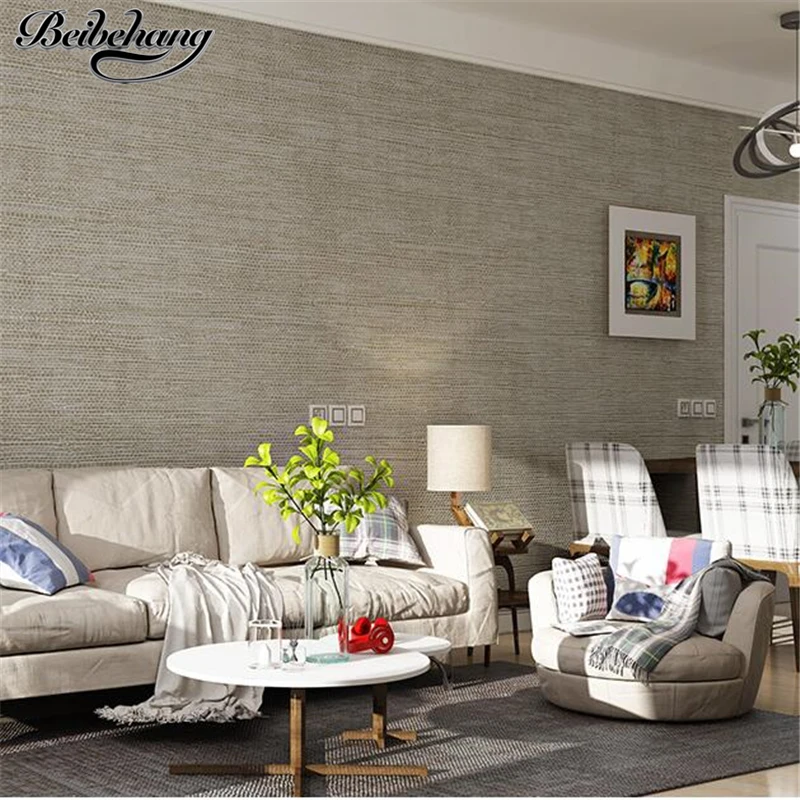 beibehang wallpaper Scandinavian modern simple simple color grass framed wallpaper plain