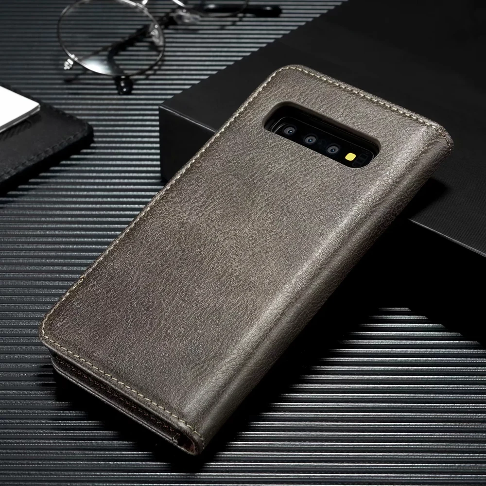 Роскошный чехол на магните Fundas для Samsung Galaxy S10 S9 S8 S10e S7 Edge Note 8 9 чехол A7 A8 A9 плюс из натуральной кожи с откидной крышкой