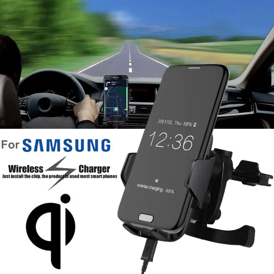 Qi Wireless Car Charger car Fast Charger Stand Dashboard
