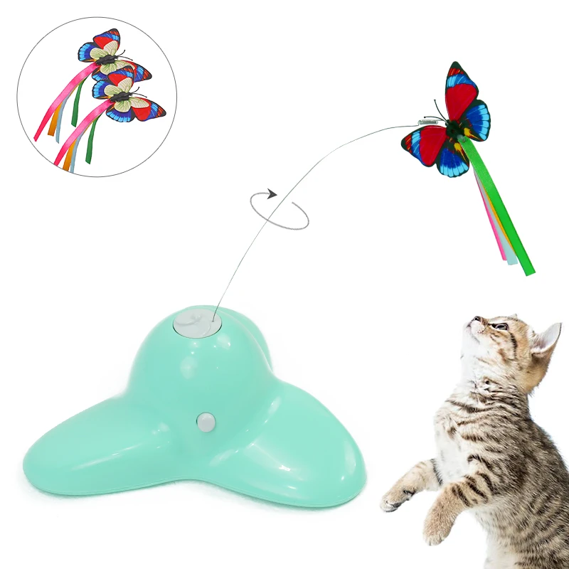 Bascolor Electric Rotating Butterfly Cat Toys Two Flashing Butterflies