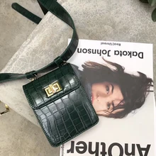 Модная женская сумка через плечо из кожи аллигатора, кожаный ремень, сумки на пояс, шикарный стиль, мини сумка на плечо, винтажный узор, маленькая сумочка