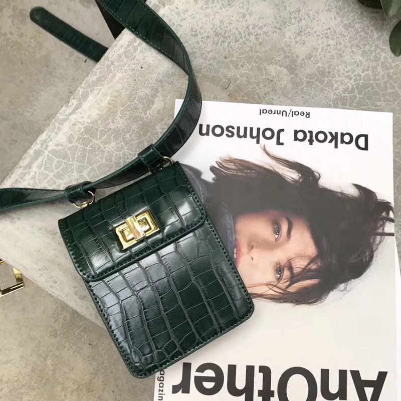 الأزياء التمساح النساء crossbody حقيبة حزام جلد الخصر حزم شيك نمط البسيطة حقيبة كتف خمر نمط حقيبة يد صغيرة