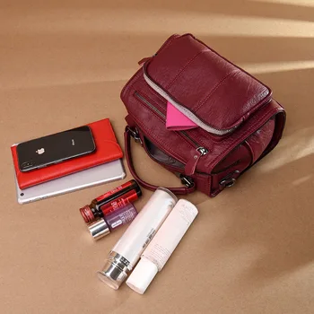 

WxfbBaby 15 Luxury Handbags Women Bags Designer Womens Message Bag Female Leather Crossbody Bag Lock Shoulder Bags For Women