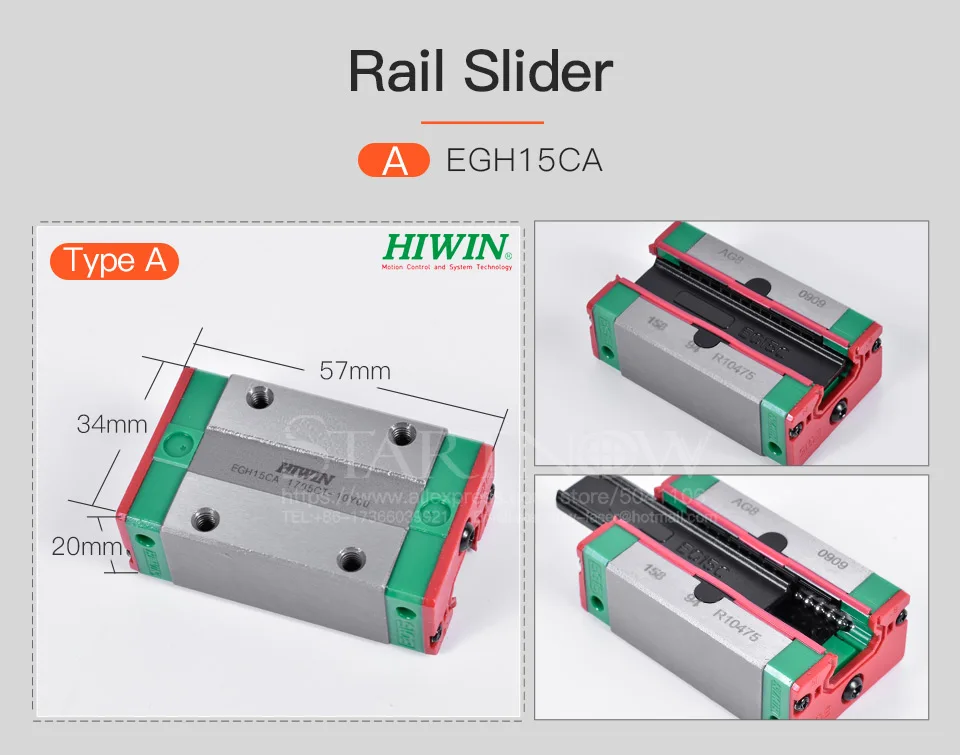 Тайваньский HIWIN EGH15CA MGN9H ползунок Блок Линейный рельсовый направляющий подшипник для фрезерного станка с ЧПУ деревообрабатывающий лазерный станок 3d принтер