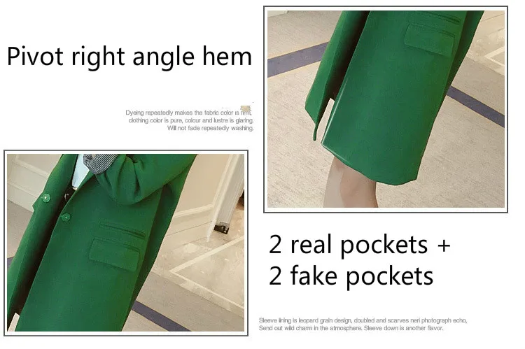 HanOrange одна кнопка демисезонный 2018 тонкий для женщин длинный Блейзер Куртка Серый/Зеленый/черный 3XL плюс размеры