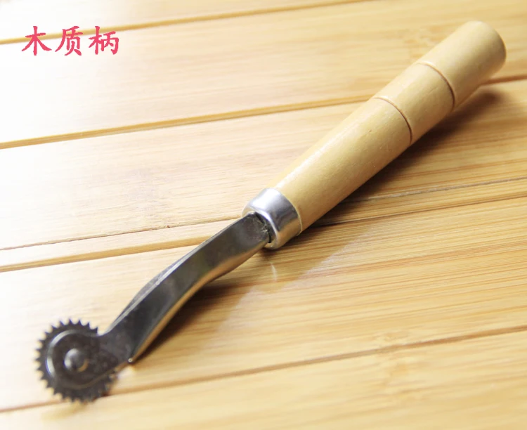 Leather craft Scriber Cloth Leather wooden stitch Roller Rolling Pin