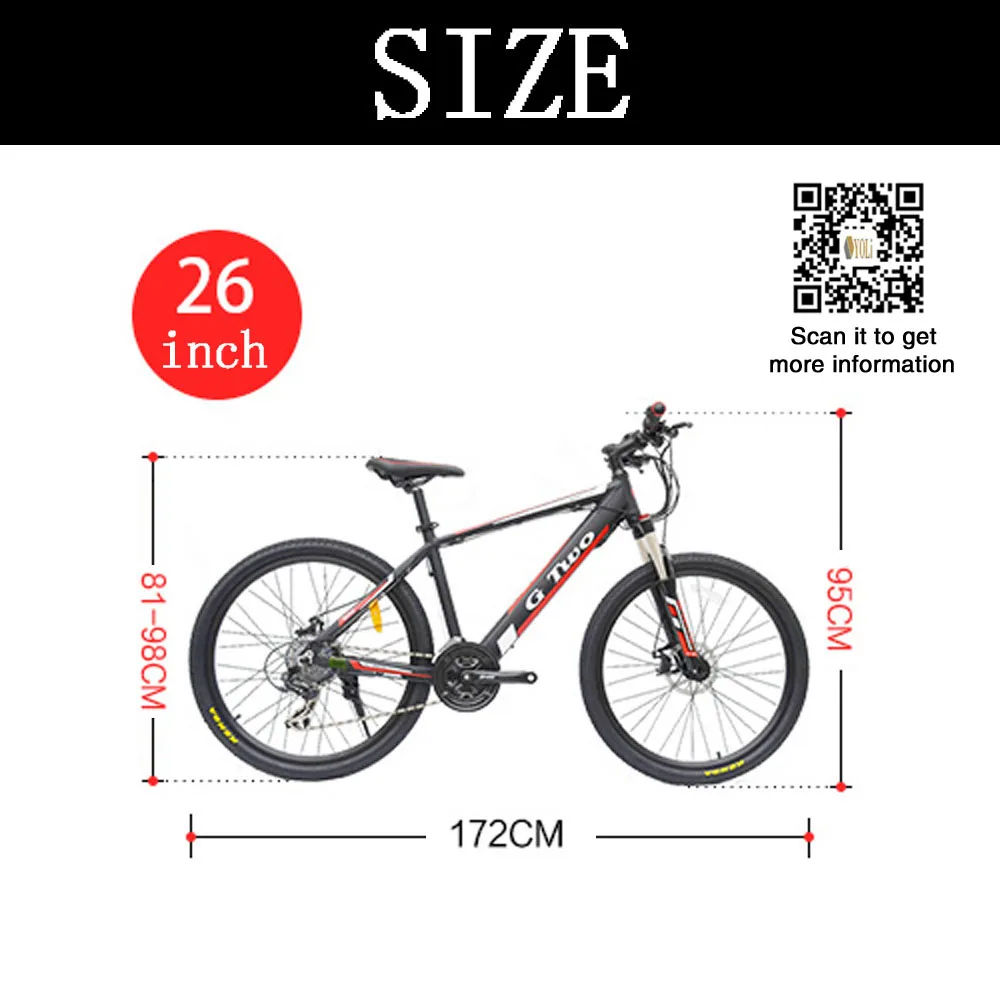 Perfect 26 inches Hidden Battery Electric Bicycle 48V 250W 8.7A battery  Aluminum Alloy Frame Disc Brake 21 Speed E Mountain Bike 1