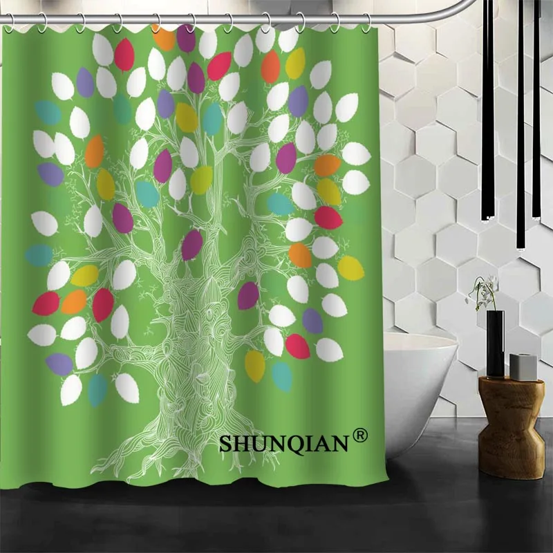 

Best Nice Custom Life Tree Shower Curtain Bath Curtain Polyester Fabric Bathroom Curtain MORE SIZE A6.1-44