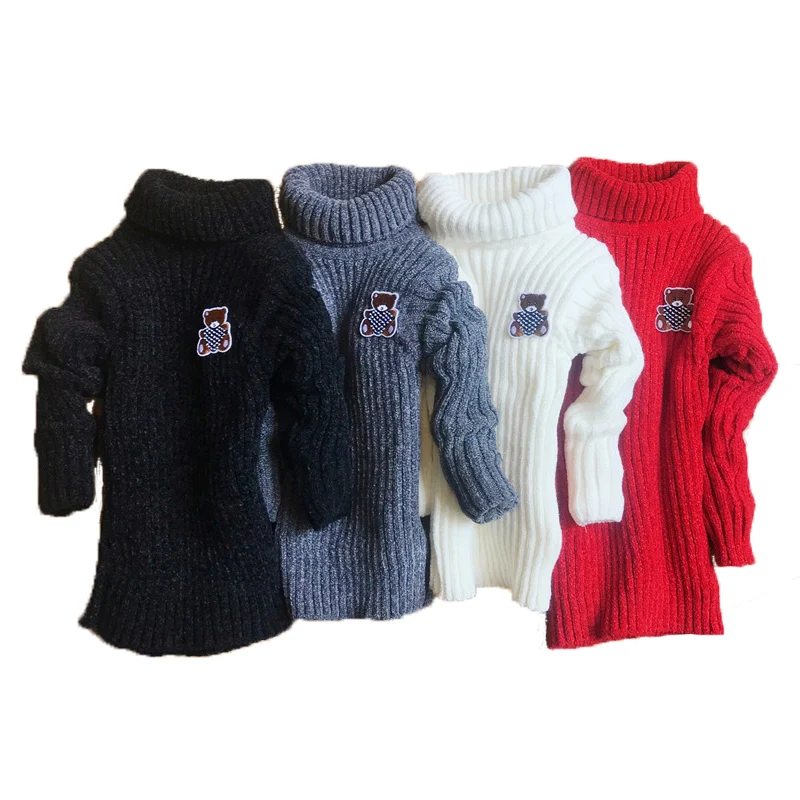 

Cotton Girl Sweater Baby Clothes 2019 New autumn Winter Cartoon Kids Sweaters Girls Coats Knitted Sweet Bow Children Clothing