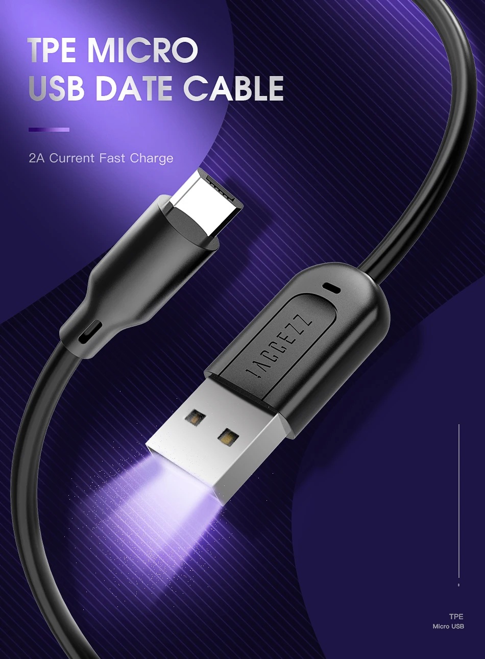 ACCEZZ USB кабель Micro USB Android для Xiaomi Redmi huawei кабель для зарядки и передачи данных для samsung S6 S7 Edge кабели для зарядки телефона