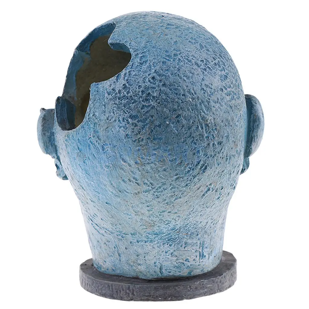 Blue Resin Action Figure Head Sculpt Skull Skeleton Model Monster Miniature for Sand Table Game DIY Parts Toys