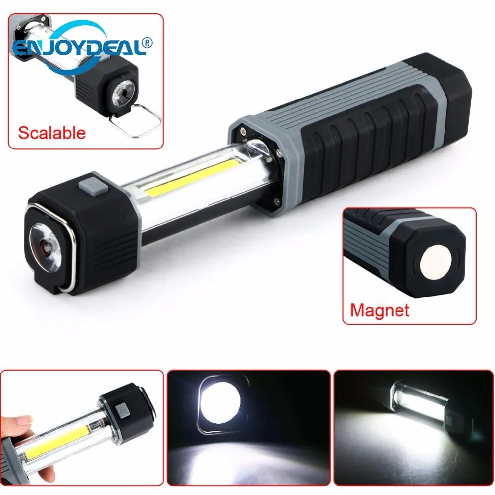 

Flashlights 2in1 3W COB LED Stretchable Flashlight Torch work lamp with Strong Magnet For light hunting Fishing Camping Lamp