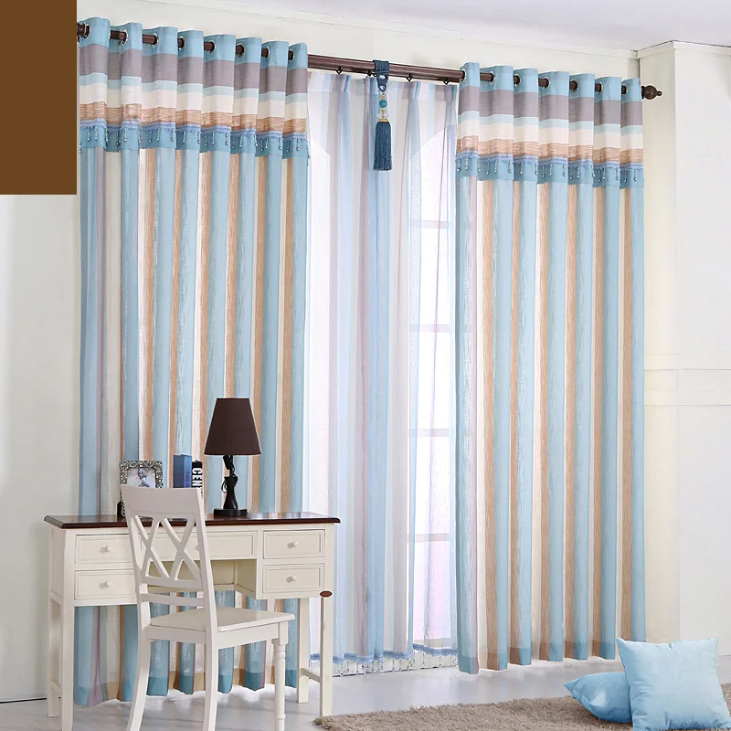 Blauw linnen gordijnen koop goedkope blauw linnen gordijnen loten ... Gordijnen woonkamer appartement