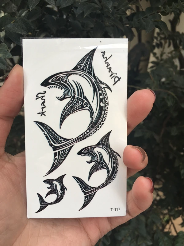 2018 новая водостойкая временная татуировка наклейка кружева Акула Рыба tatto флэш-тату поддельные татуировки для женщины мужчины