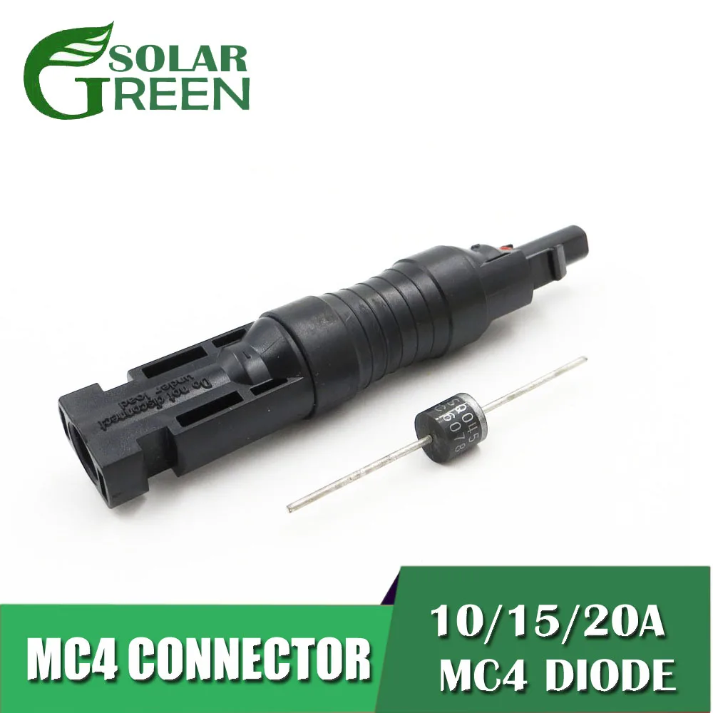 

IP68 Waterproof Diodes 10 15 20 a Diode MC4 Connector Use for solar cell panel Module Parallel Connection protection amps