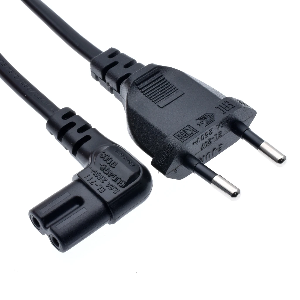 Кабель питания VDE с угловой вилкой IEC C7 европейская штепсельная вилка Schuko CEE7/16