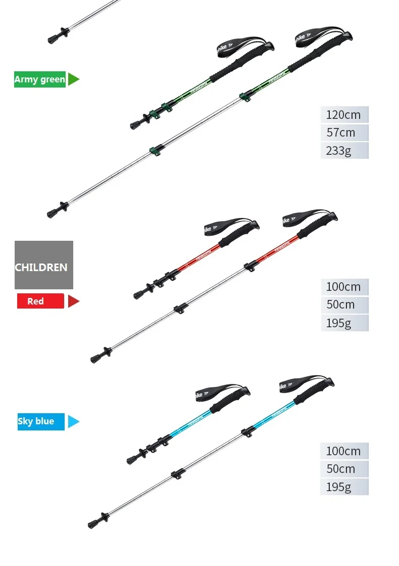 Naturehike сверхлегкий походный складной полюс Алюминиевый сплав альпенштоки для прогулок походные палки Кемпинг семья альпенштоки для мужчин и мальчиков