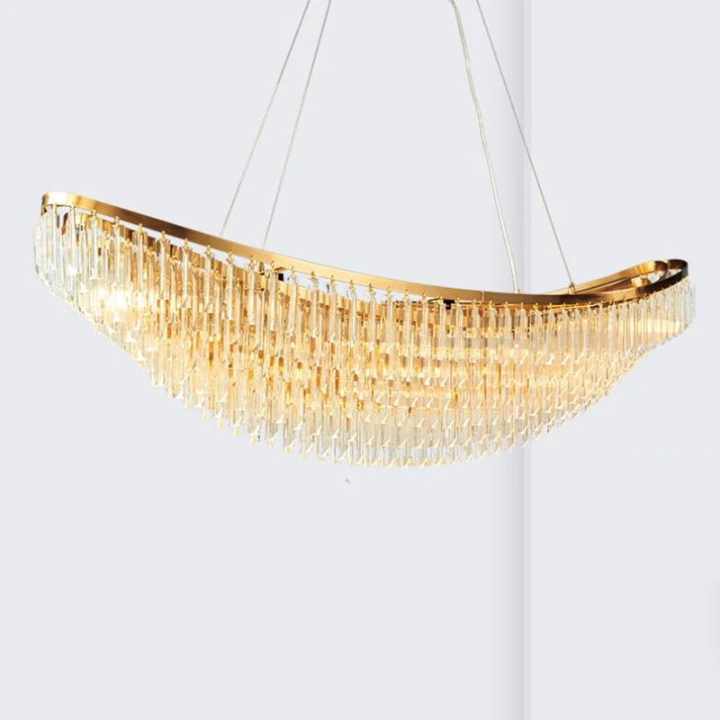 

Manggic crystal boat luxury light Modern restaurant lamp pendant postmodern designer luxury atmosphere pendant lamp