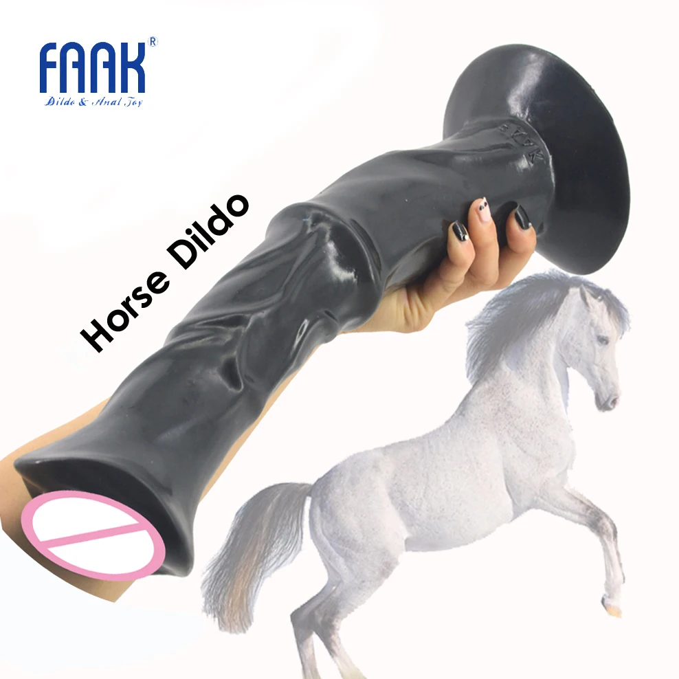 Лошадиный фаллоимитатор FAAK для женщин большой ребристый с присосокой|horse dildo|huge