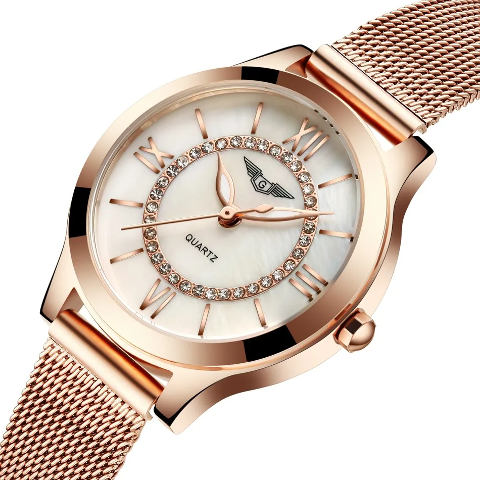 GUANQIN Women Watches Fashion Casual Quartz Watch Gold Women Bracelet Watch Stainless Steel Strap relogio feminino famous brand GUANQIN Women Watches Fashion Casual Quartz Watch Gold Women Bracelet Watch Stainless Steel Strap relogio feminino famous brand