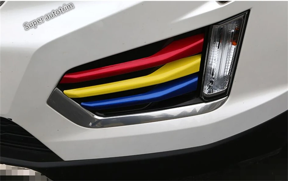 

3 Colorful ! Accessories For Cadillac XT5 2016 2017 Plastic Front Fog Light Lamp Molding Cover Trim 6 Pcs / Set