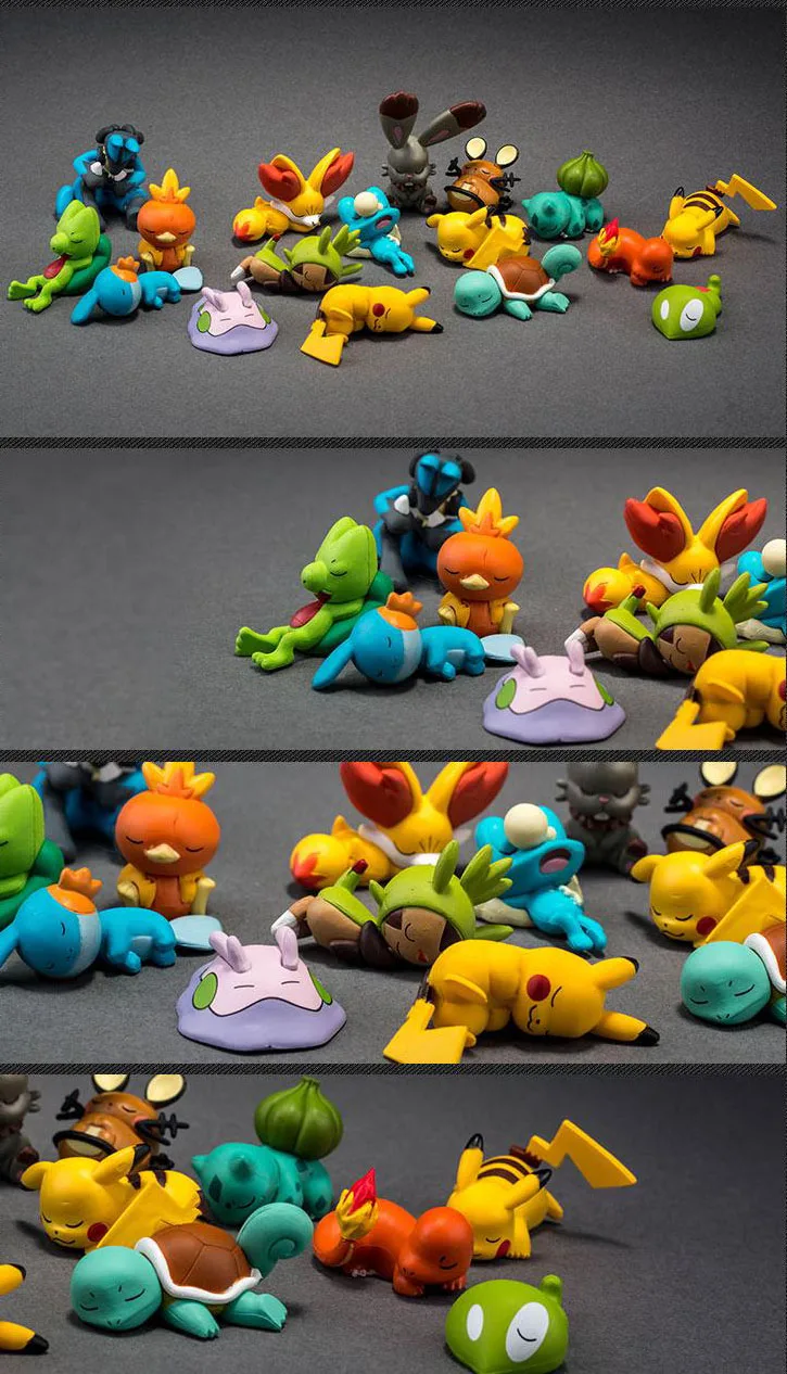 Серия Sleep skirtle Bulbasaur Torchic Pika 3-6 см аниме фигурка подвижная фигурка-модель игрушки, подарки для детей pokemones фигурные игрушки