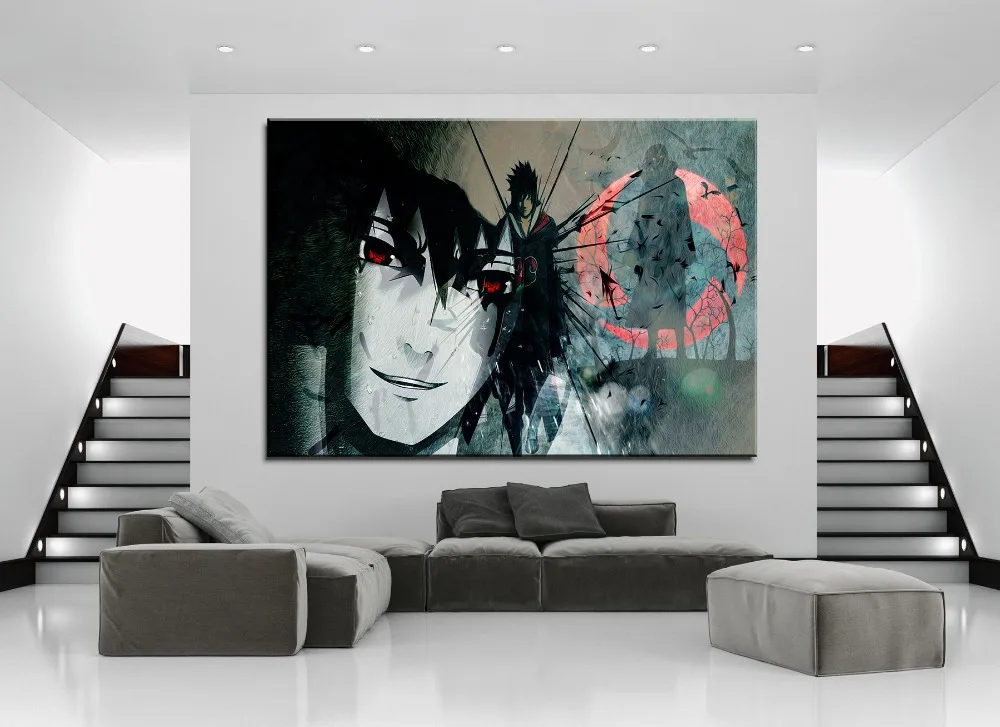Us 356 48 Offabstract Artistic Itachi Uchiha And Sasuke Uchiha Canvas Print 1 Pieces Painting Anime Naruto Poster Modern Home Decor Wall Art In