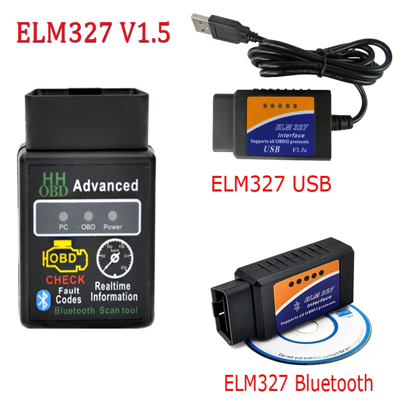 

Whole Sale ELM327 V1.5 OBD2 Diagnostic Interface ELM 327 Bluetooth ELM327 USB V2.1 Can-Bus Scanner Support OBD-II Protocols