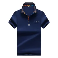 Мужские поло летняя Высококачественная брендовая рубашка-Поло хлопок для бизнес на каждый день Однотонная рубашка поло мужская одежда polo Ральф мужские