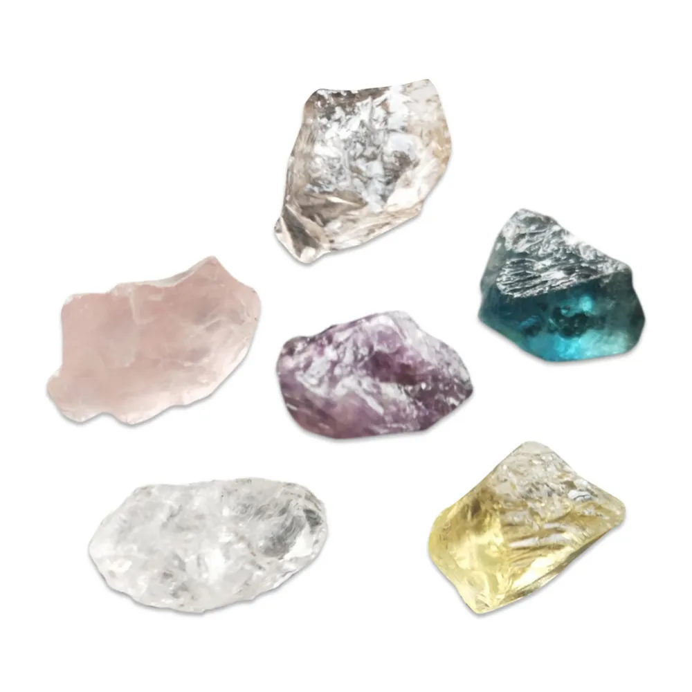 

6pc/lot Natural Fluorite Raw Gemstone Quartz Crystal Stone Point Healing Wand Treatment Stone Amethyst Nice Gift Random Color