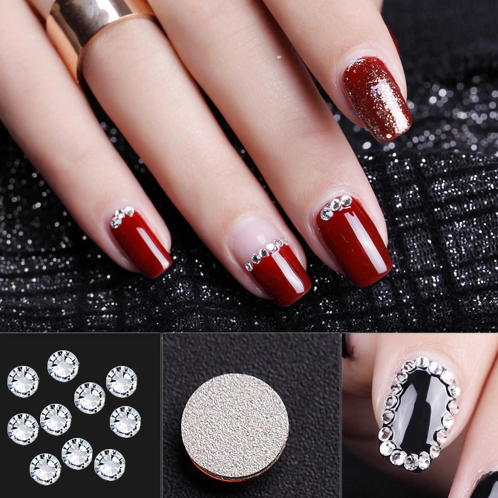 1440pcs Clear Glitter Nail Art Rhinestones Flatback Crystal Gem Nails  Decoration