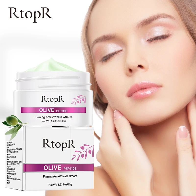 RtopR Olive Peptide Firming Anti-Wrinkle Cream Reduce Face Fine Lines Tighten Pores Whitening Oil Control Acne hydrating skin