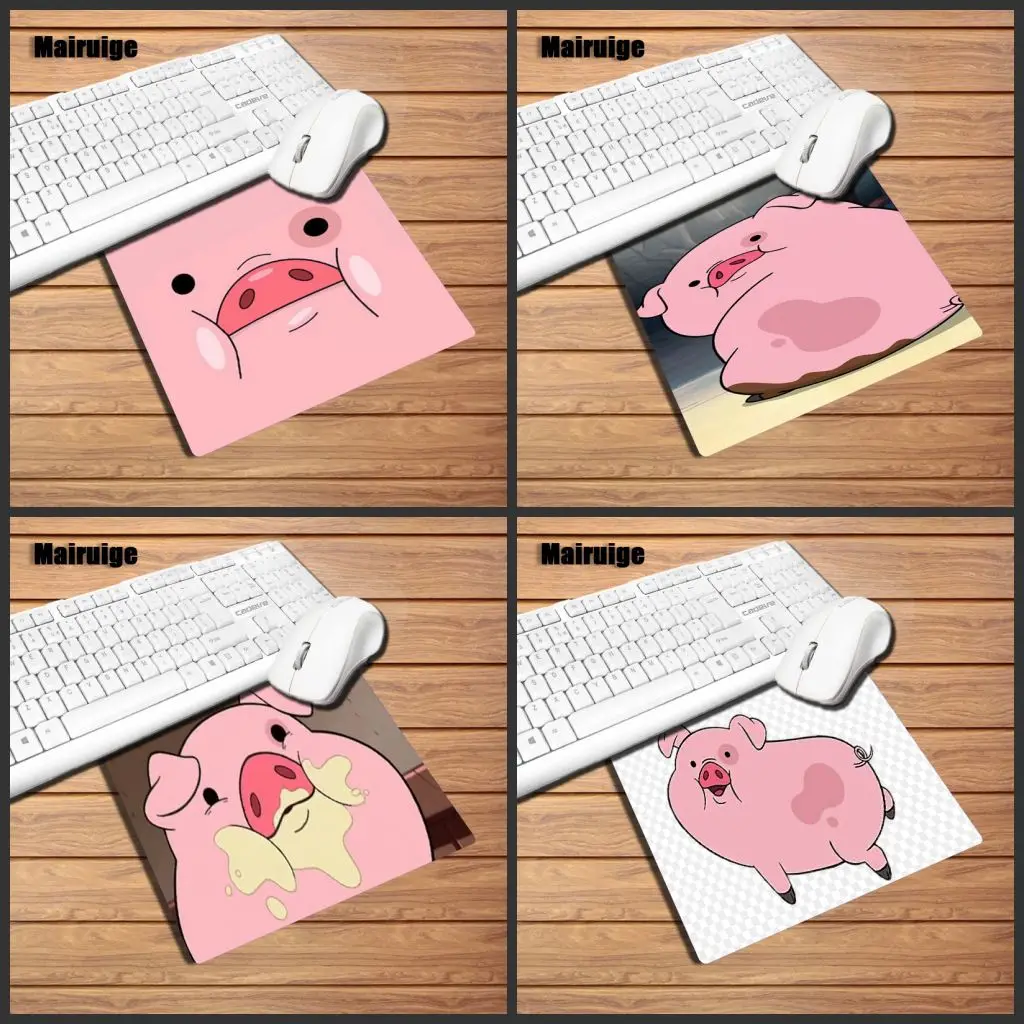 

Mairuige Cute Pink Pig Black Eye Waterproof and Durable Mouse Pad Size 22x18/25x20/29x25cm