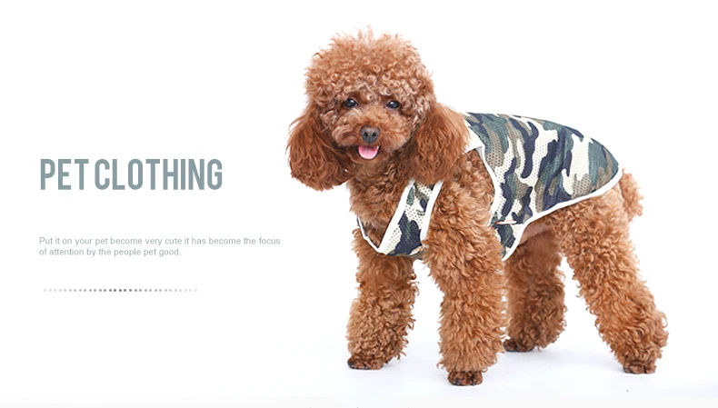 Hoopet Camouflage Pet Dog Summer Clothes Breathable Mesh Vest Sleeveless Small Dog Vest Summer for Teddy Poodle Pomeranian (2)