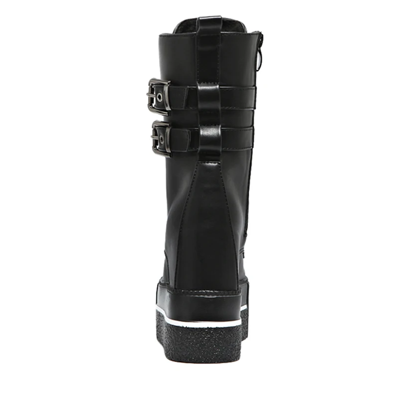 Cena Damskie buty na wysokim obcasie Punk buty motocyklowe damskie czarne platformy buty na koturnie damskie wysokie buty zimowe buty dla kobiet