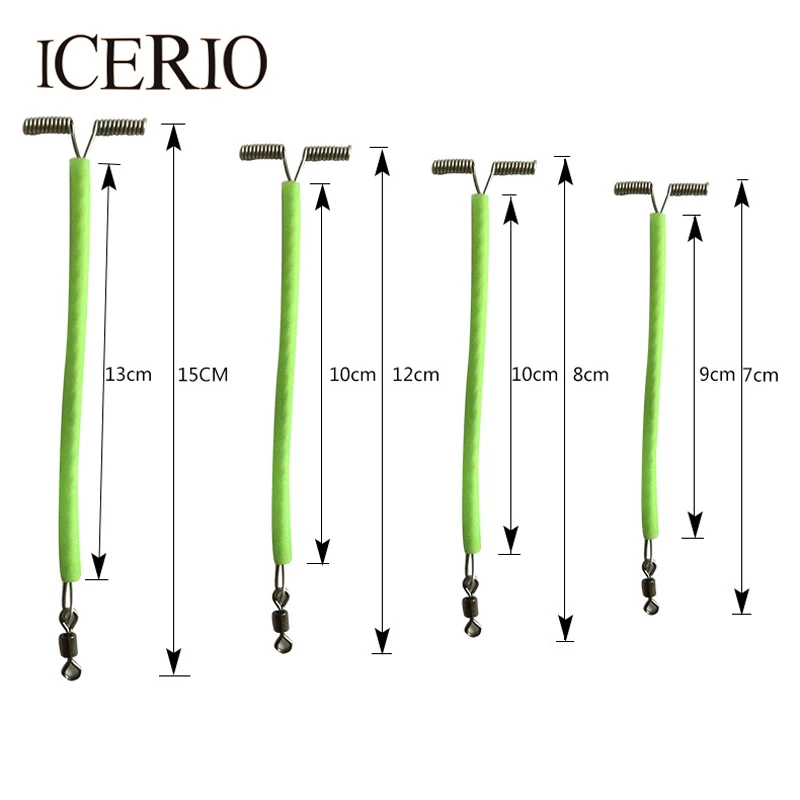 ICERIO 20pcs Т Форма тьма светящийся провод Crappie Rig Arms с поворотными бусинами рыболовные снасти ветка капельница терминал снасти