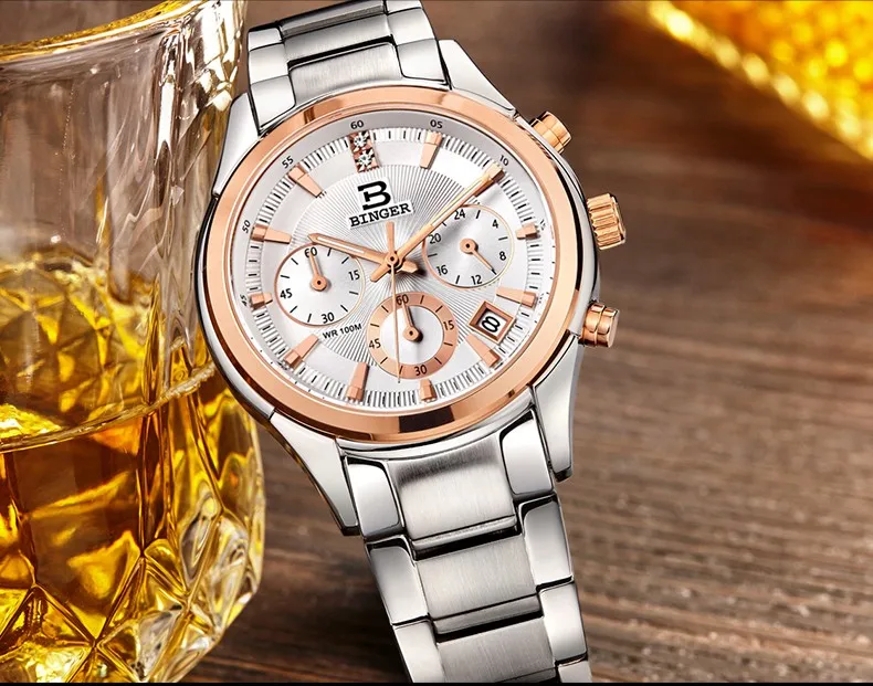 Fashion New Men gold watches and women lovers table military Chronograph sports watch men's quartz stainless steel