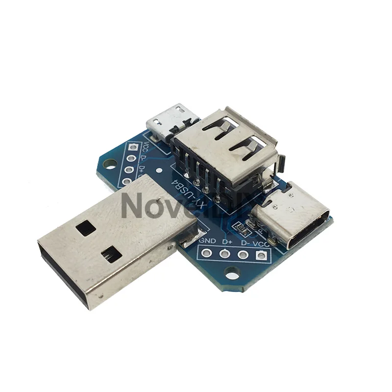 Соединительная плата 4 в 1 коммутационная с разъемом типа папа к Micro гнезду USB 2 54 мм