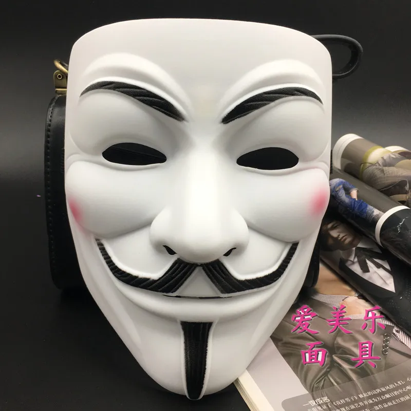 V For Vendetta Маска для лица для взрослых мужчин 17*21 см красочные Хэллоуин косплей маскарад Вечерние V маска - Цвет: V Mask 1