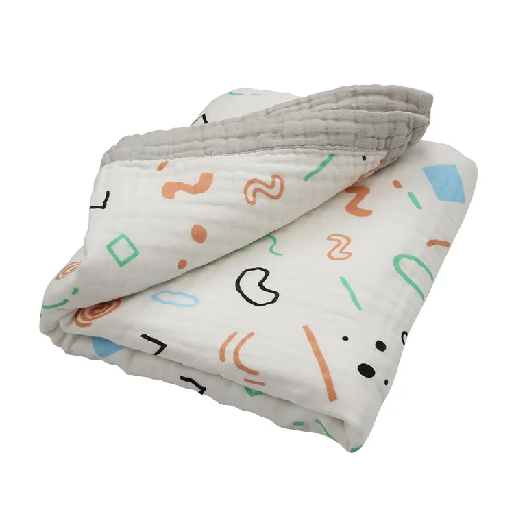 Одеяла муслин * 160 см 120 младенцев пеленание 100% хлопок 3 Слои с животным принтом одеяло s новорожденных пеленать обёрточная бумага осень