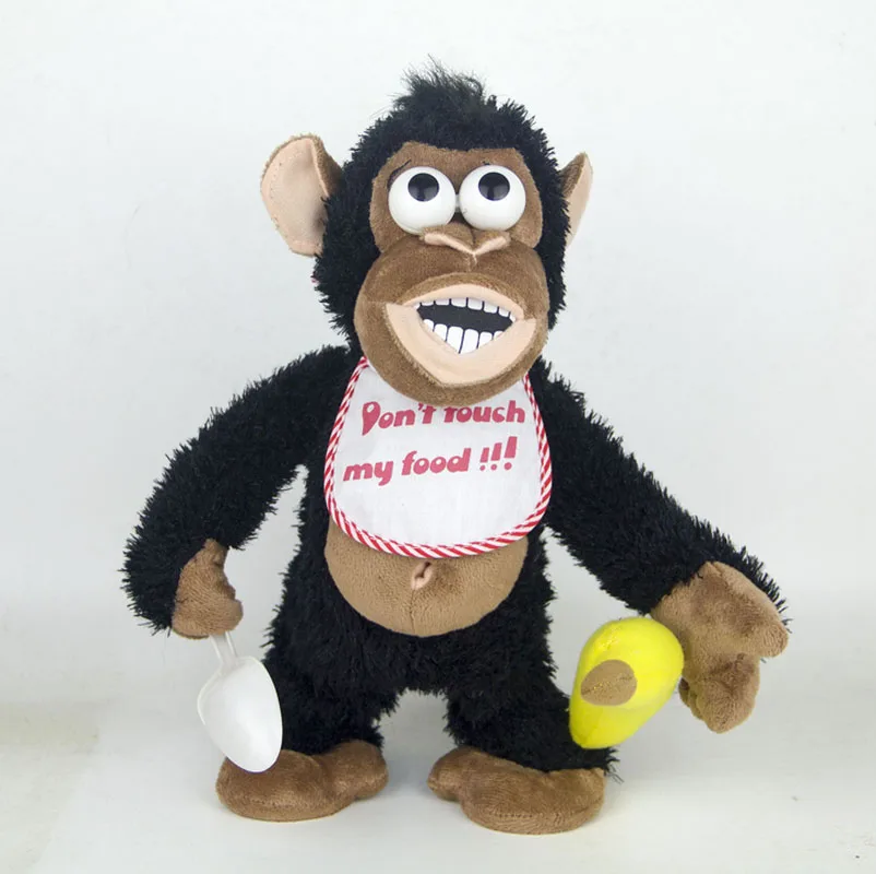 

Magnetic Control Standing Monkey Electric Plush Orangutan Toys Gift for Boys Kids Children Take Away Banana Will Jump and Scream